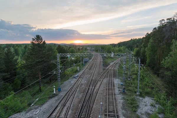 Yukarıdan demiryolu görünümü — Stok fotoğraf